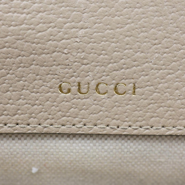 GUCCI Horsebit 1955 Flap Small GG Supreme Canvas Shoulder Bag Beige 658574