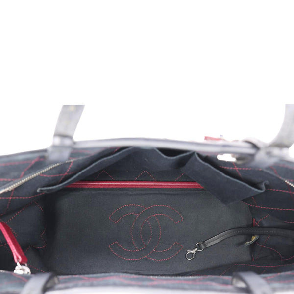 CHANEL Shopping Fever Quilted Caviar Leather Tote Bag Maroon