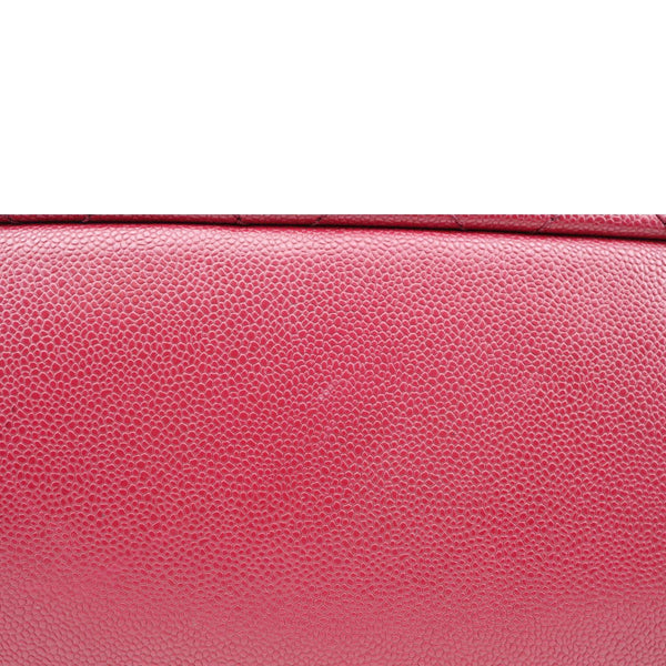 CHANEL Shopping Fever Quilted Caviar Leather Tote Bag Maroon