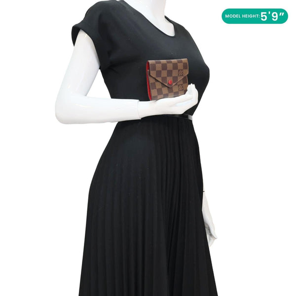 LOUIS VUITTON Victorine Damier Ebene Wallet Brown