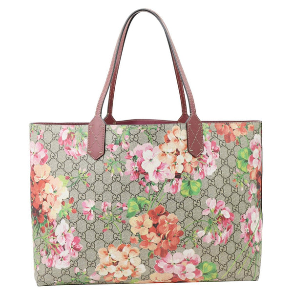 GUCCI Blooms GG Supreme Floral Tote Bag Dry Rose 368568