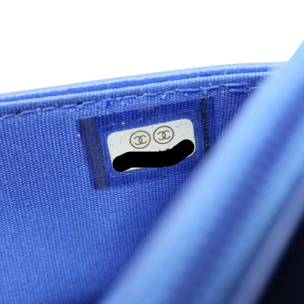 CHANEL Quilted Leather Wallet On Chain Blue