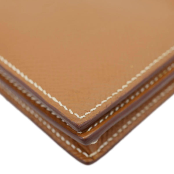 HERMES Bearn Epsom Leather Long Wallet Brown