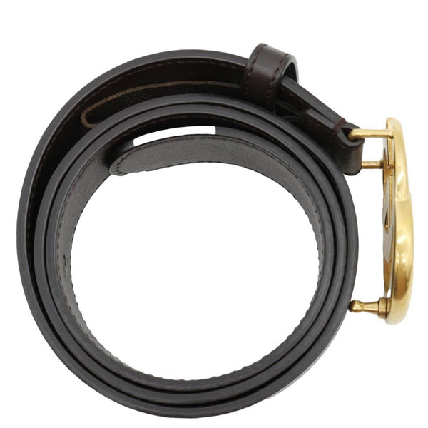 GUCCI GG Buckle Marmont Thin Leather Belt Black 414516 Size 75/30