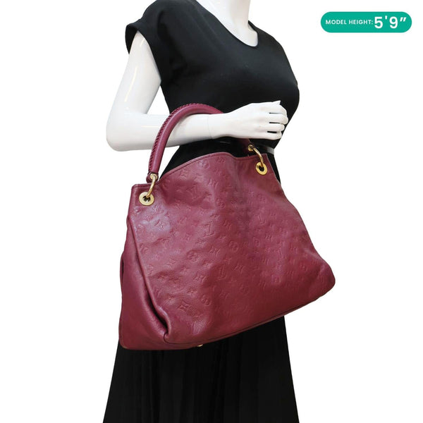LOUIS VUITTON Artsy MM Empreinte Leather Hobo Bag Mulberry