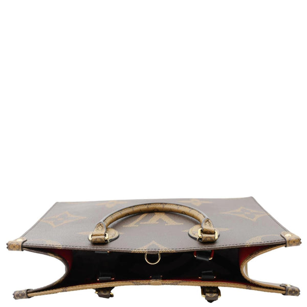 LOUIS VUITTON Onthego MM Giant Monogram Reverse Canvas Tote Bag Brown