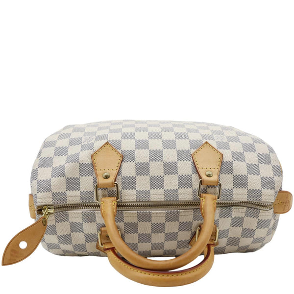 LOUIS VUITTON Speedy 30 Damier Azur Satchel Bag White
