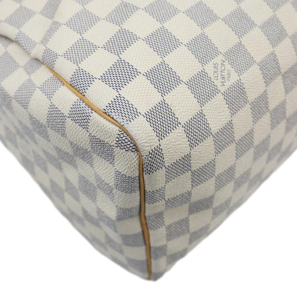 LOUIS VUITTON Speedy 30 Damier Azur Satchel Bag White