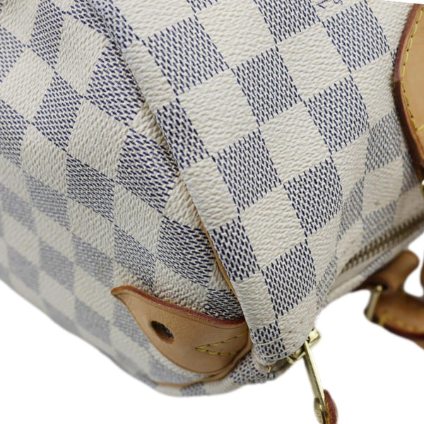 LOUIS VUITTON Speedy 30 Damier Azur Satchel Bag White