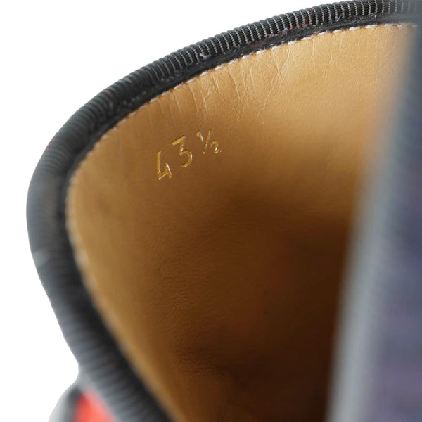 CHRISTIAN LOUBOUTIN Rossini Spike Tassel Tweed Loafer Navy Blue