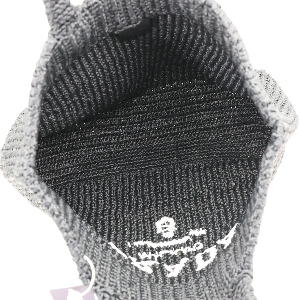 PRADA Embroidered Logo Yarn Crochet Tote Bag Black