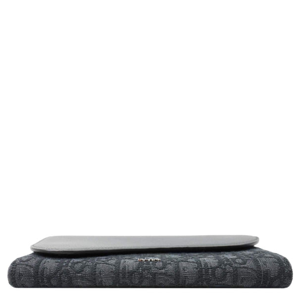 CHRISTIAN DIOR Saddle Oblique Jacquard Leather Wallet Black