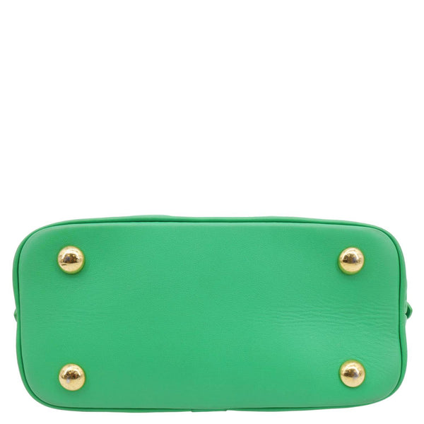 LOUIS VUITTON Alma Soft BB Bubblegram Quilted Leather Satchel Crossbody Bag Green