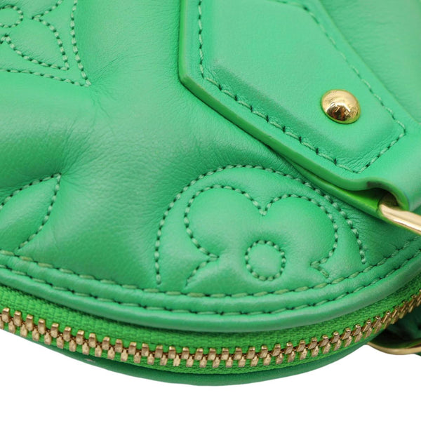LOUIS VUITTON Alma Soft BB Bubblegram Quilted Leather Satchel Crossbody Bag Green