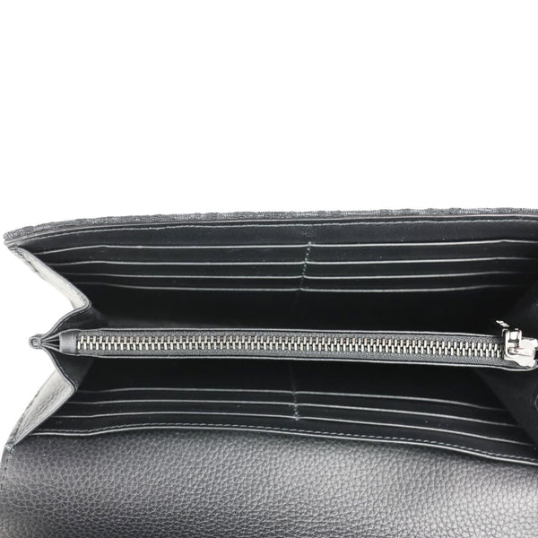 CHRISTIAN DIOR Saddle Oblique Jacquard Leather Wallet Black