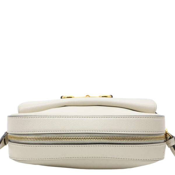 GUCCI Horsebit 1955 Small Leather Crossbody Bag Off White 645454