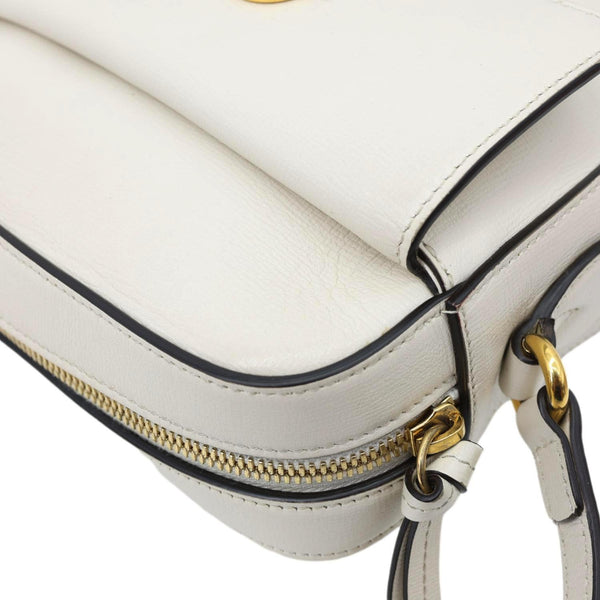 GUCCI Horsebit 1955 Small Leather Crossbody Bag Off White 645454