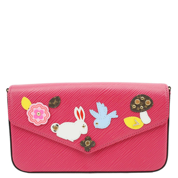 LOUIS VUITTON Felicie Pochette Easter Bunny Epi Leather Crossbody Bag Red