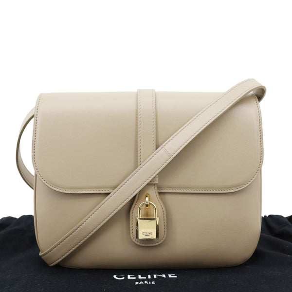 CELINE Tabou Medium Smooth Calfskin Leather Shoulder Bag Beige