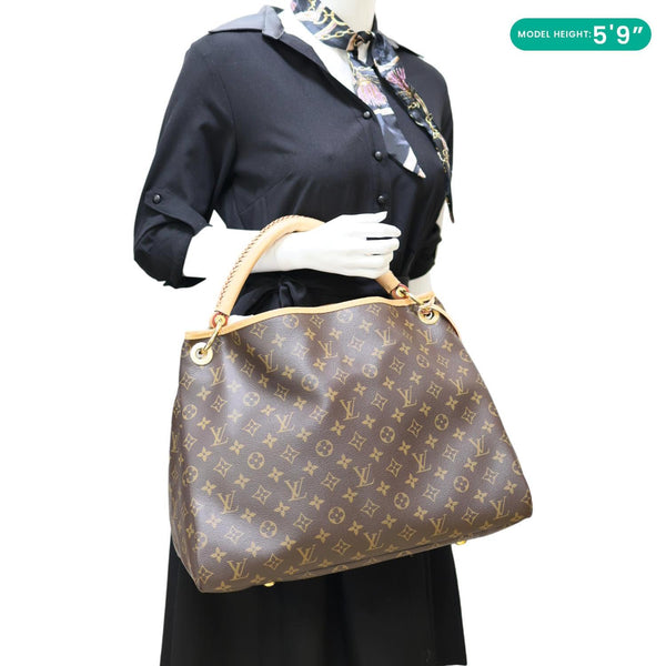 LOUIS VUITTON Artsy MM NM Monogram Canvas Shoulder Bag Brown