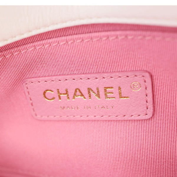 CHANEL Entwined Flap Leather Chain Crossbody Bag White