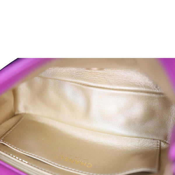 CHANEL Pearl Crush Mini Rectangular Flap Quilted Leather Crossbody Bag Magenta