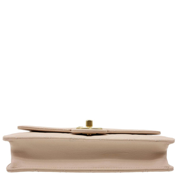 CHANEL Chic Pearls Flap Small Quilted Leather Shoulder Bag Beige