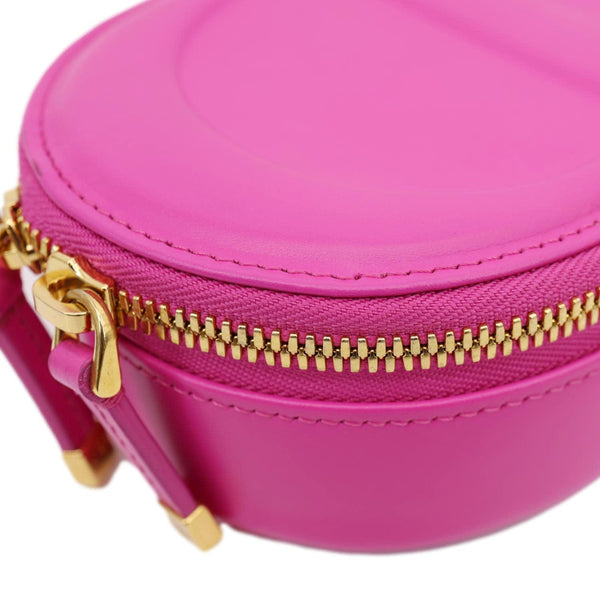 CHRISTIAN DIOR CD Signature Oval Calfskin Leather Camera Crossbody Bag Rani Pink