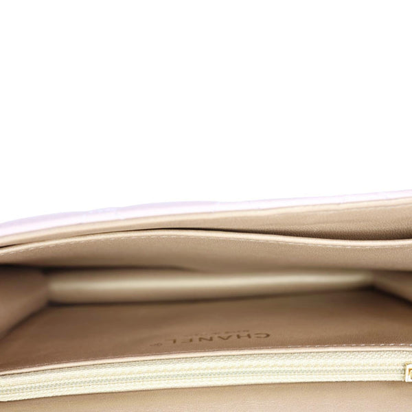 CHANEL Chic Pearls Flap Small Quilted Leather Shoulder Bag Beige