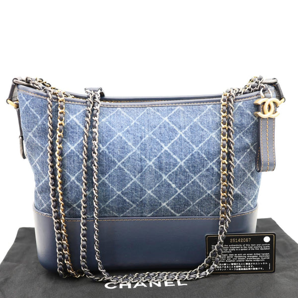CHANEL Gabrielle Medium Denim Hobo Bag Blue