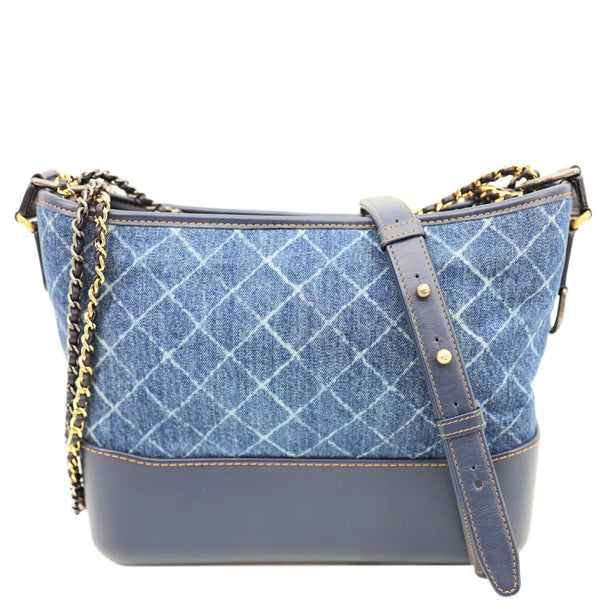 CHANEL Gabrielle Medium Denim Hobo Bag Blue