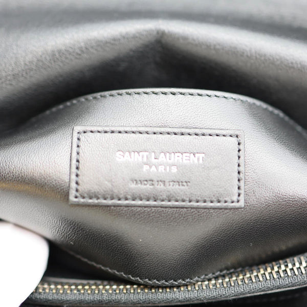 YVES SAINT LAURENT College Flap Medium Classic Chevron Leather Shoulder Bag Black