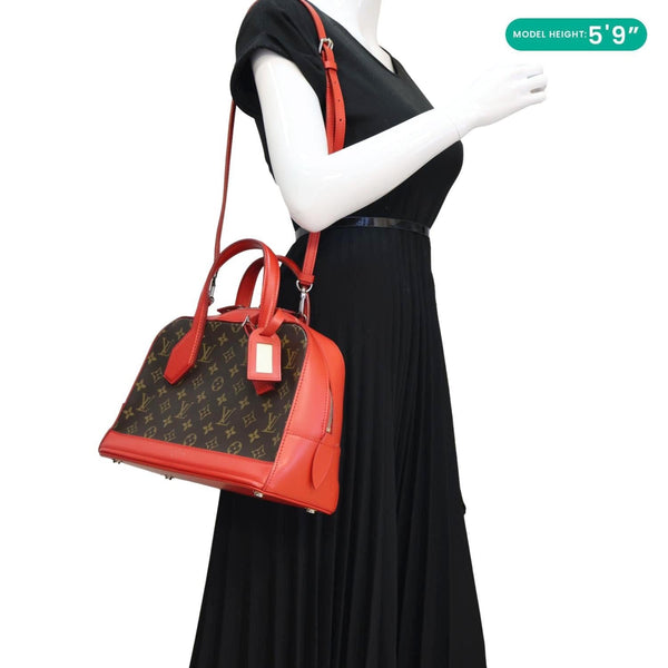 LOUIS VUITTON Dora PM Monogram Canvas Shoulder Bag Coquelicot