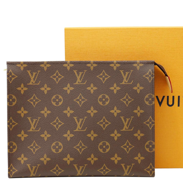 LOUIS VUITTON Toiletry Pouch 26 Monogram Canvas Clutch Brown