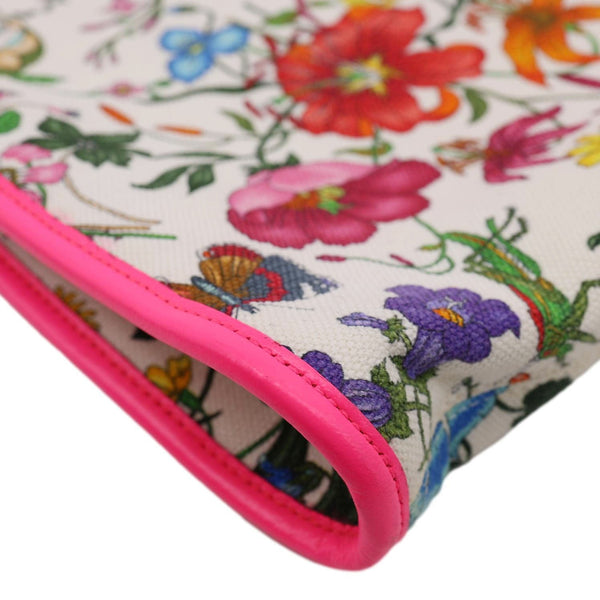 GUCCI Floral Rajah Large Canvas Leather Chain Tote Bag Multicolor 537219