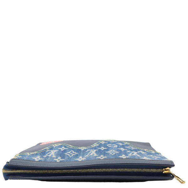 LOUIS VUITTON X NIGO Voyage MM Denim Drip Pochette Navy Blue