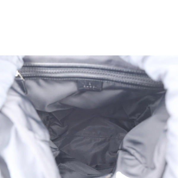 GUCCI L'Aveugle Par Amour Embroidered Techno Web Canvas Backpack Black 478327