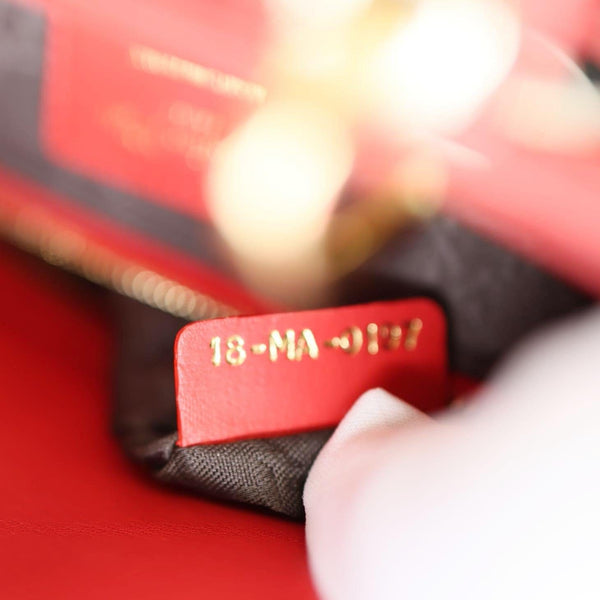 CHRISTIAN DIOR Lady Dior My ABCDior Small Cannage Leather Shoulder Bag Red