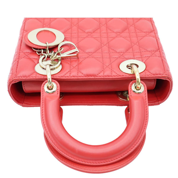 CHRISTIAN DIOR Lady Dior My ABCDior Small Cannage Leather Shoulder Bag Red