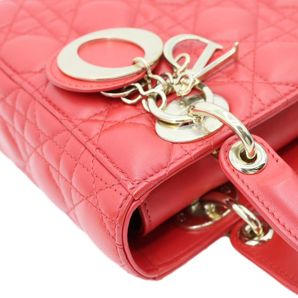 CHRISTIAN DIOR Lady Dior My ABCDior Small Cannage Leather Shoulder Bag Red