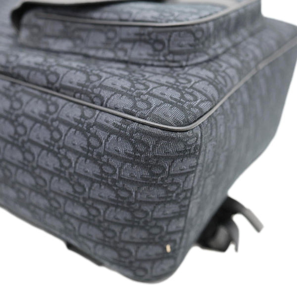 CHRISTIAN DIOR Saddle Oblique Jacquard Canvas Zip Backpack Black