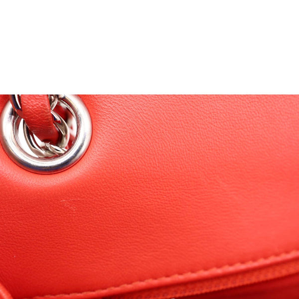 CHANEL Geometric Flap Large Lambskin Quilted Leather Crossbody Bag Red