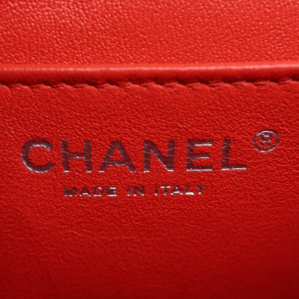 CHANEL Geometric Flap Large Lambskin Quilted Leather Crossbody Bag Red