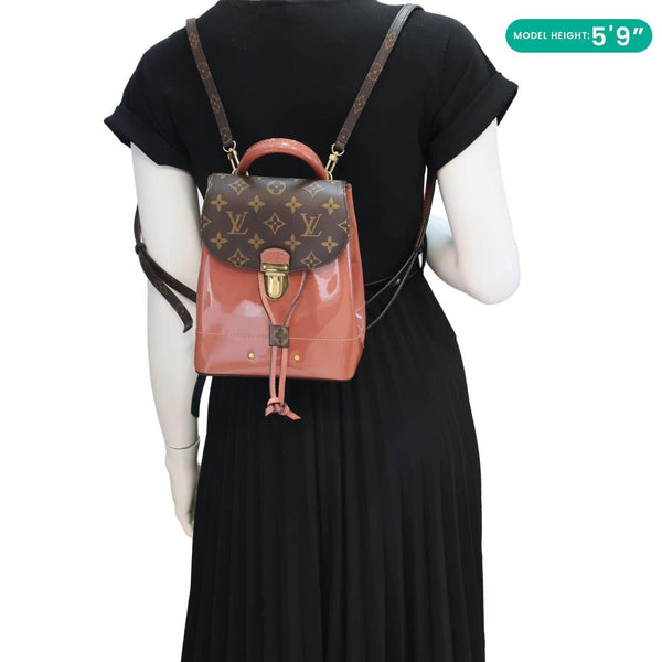 LOUIS VUITTON Hot Springs Patent Monogram Backpack Rose Pink