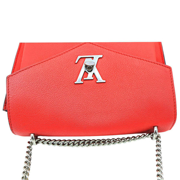 LOUIS VUITTON Lockme BB Taurillon Leather Chain Shoulder Bag Red