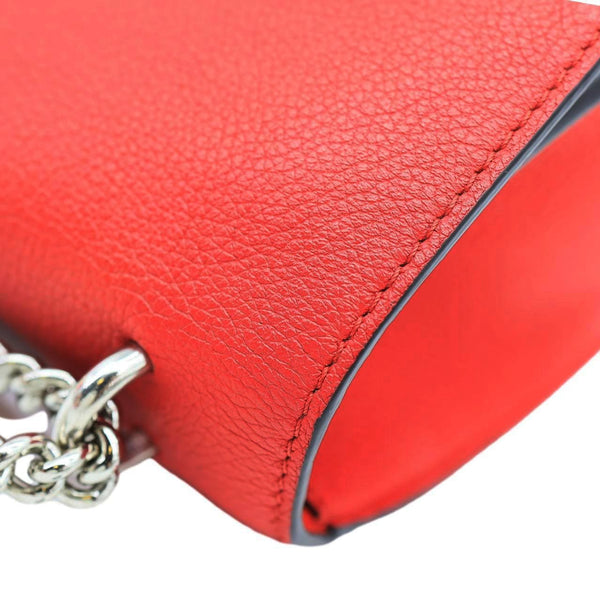 LOUIS VUITTON Lockme BB Taurillon Leather Chain Shoulder Bag Red