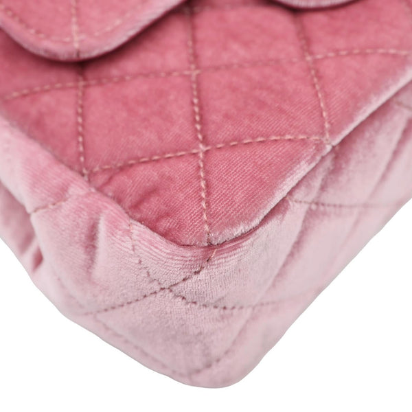 CHANEL Wavy CC Small Velvet Hobo Bag Pink