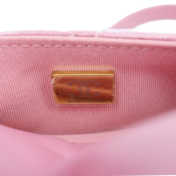 CHANEL Wavy CC Small Velvet Hobo Bag Pink