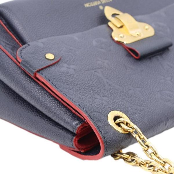 LOUIS VUITTON Vavin PM Monogram Empreinte Leather Shoulder Bag Navy Blue