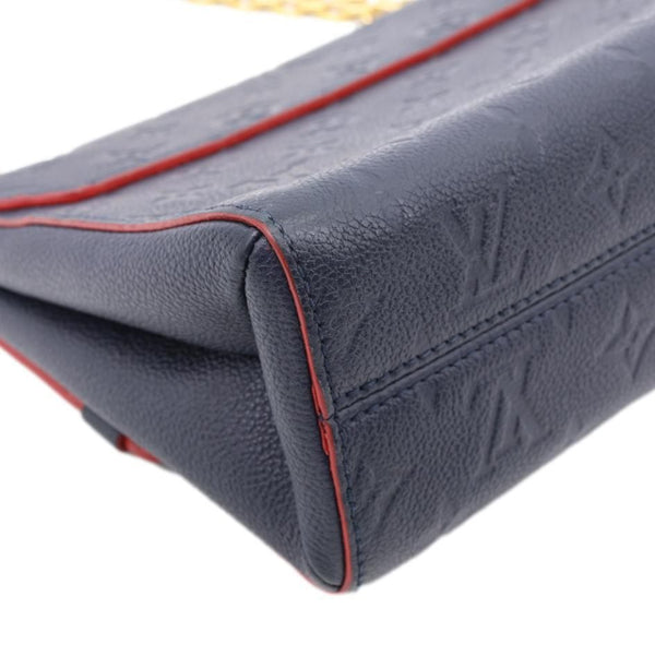LOUIS VUITTON Vavin PM Monogram Empreinte Leather Shoulder Bag Navy Blue